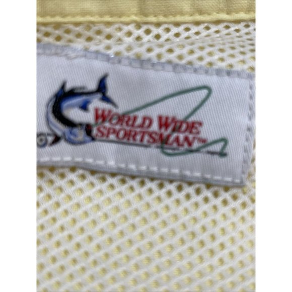 World Wide Sport Men's XL Vented Short Slv Fishing Hiking Yellow, Logo 2006 - Picture 8 of 10
